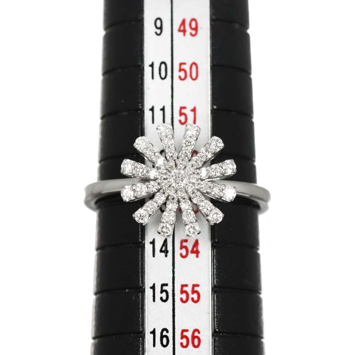 MARGHERITA Diamond Ring 18K White Gold 750 size6.25-6.5(US)