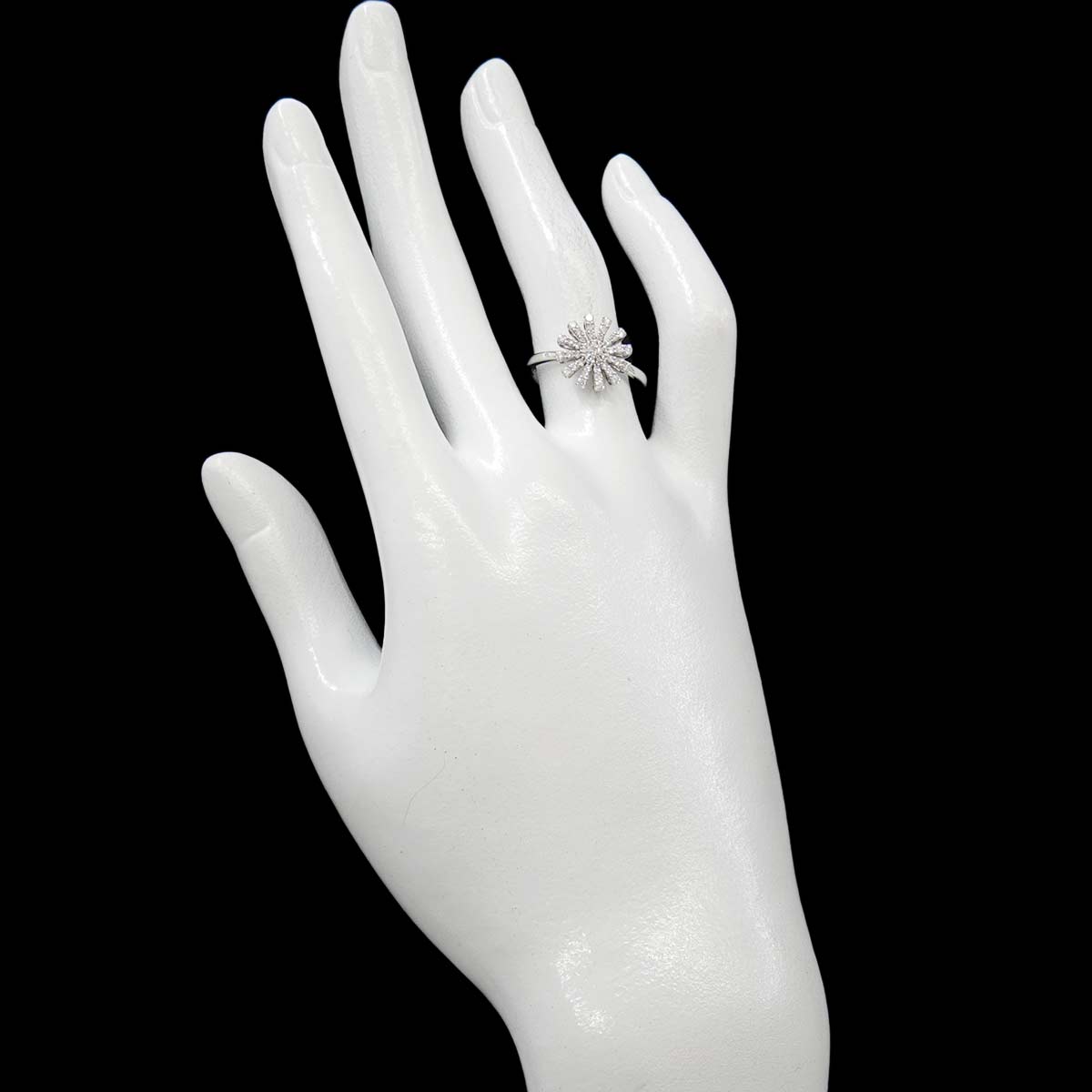 MARGHERITA Diamond Ring 18K White Gold 750 size6.25-6.5(US)