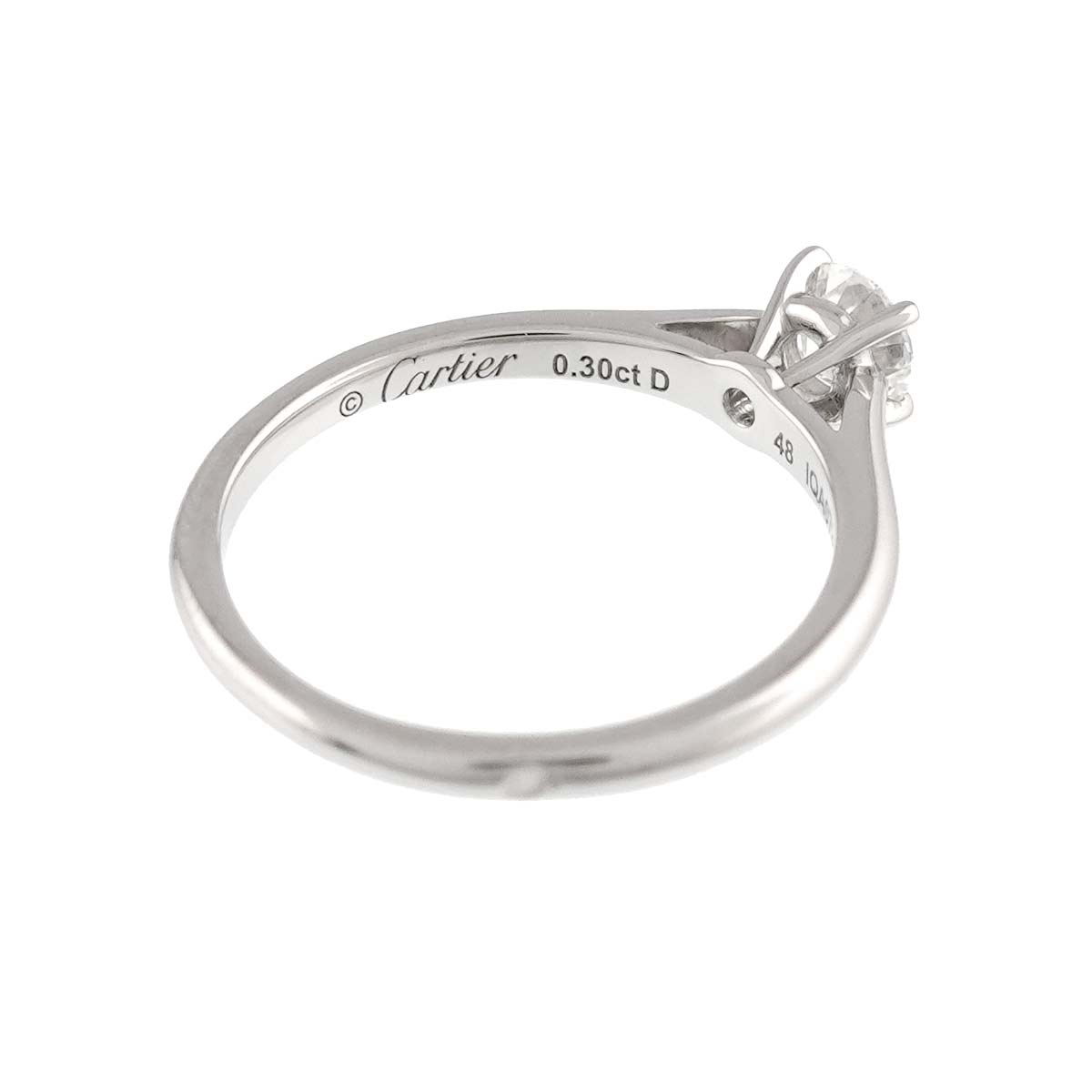 Diamond 0.30ct H/VVS1/3EX Ring Pt Size48 4.5(US)