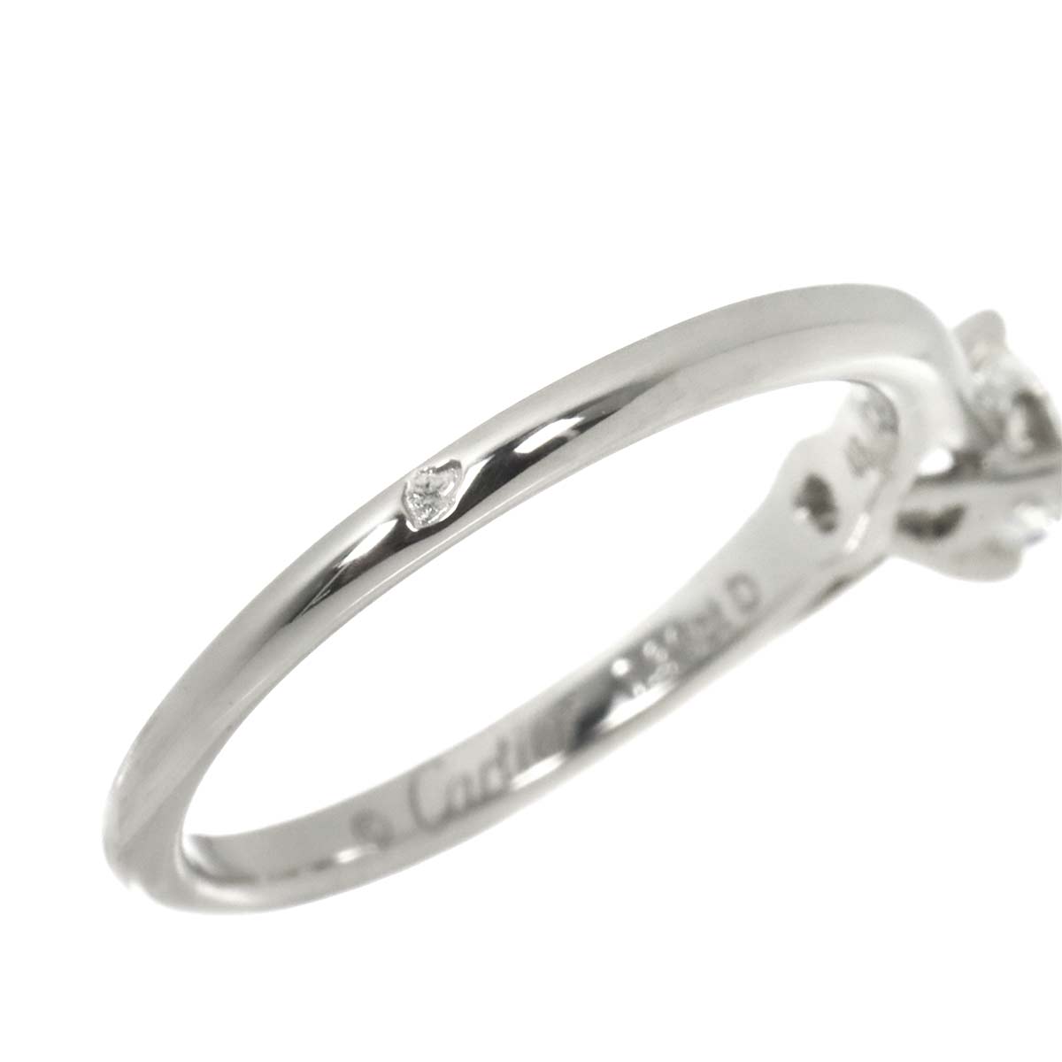 Diamond 0.30ct H/VVS1/3EX Ring Pt Size48 4.5(US)
