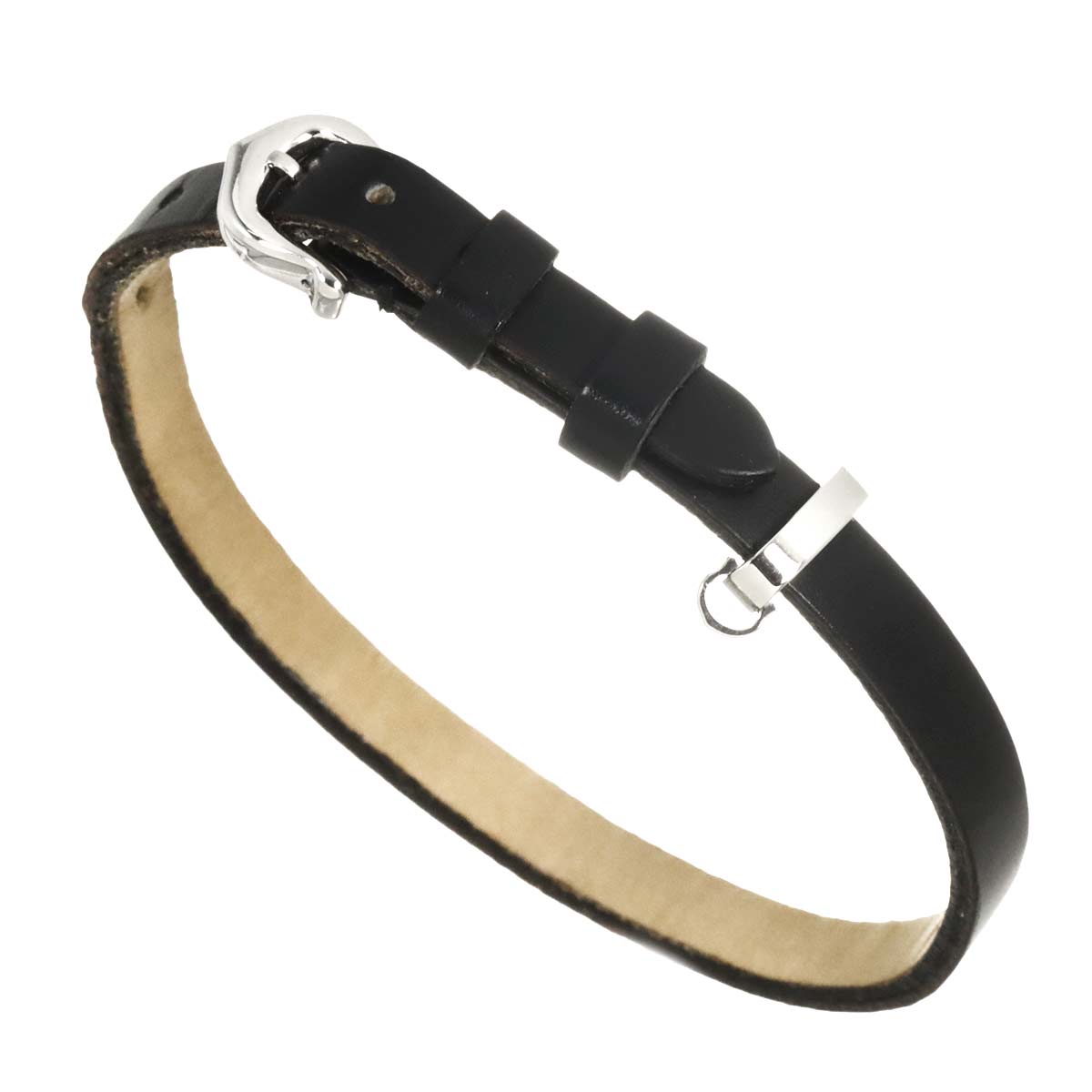 Leather Bracelet 18K White Gold 750