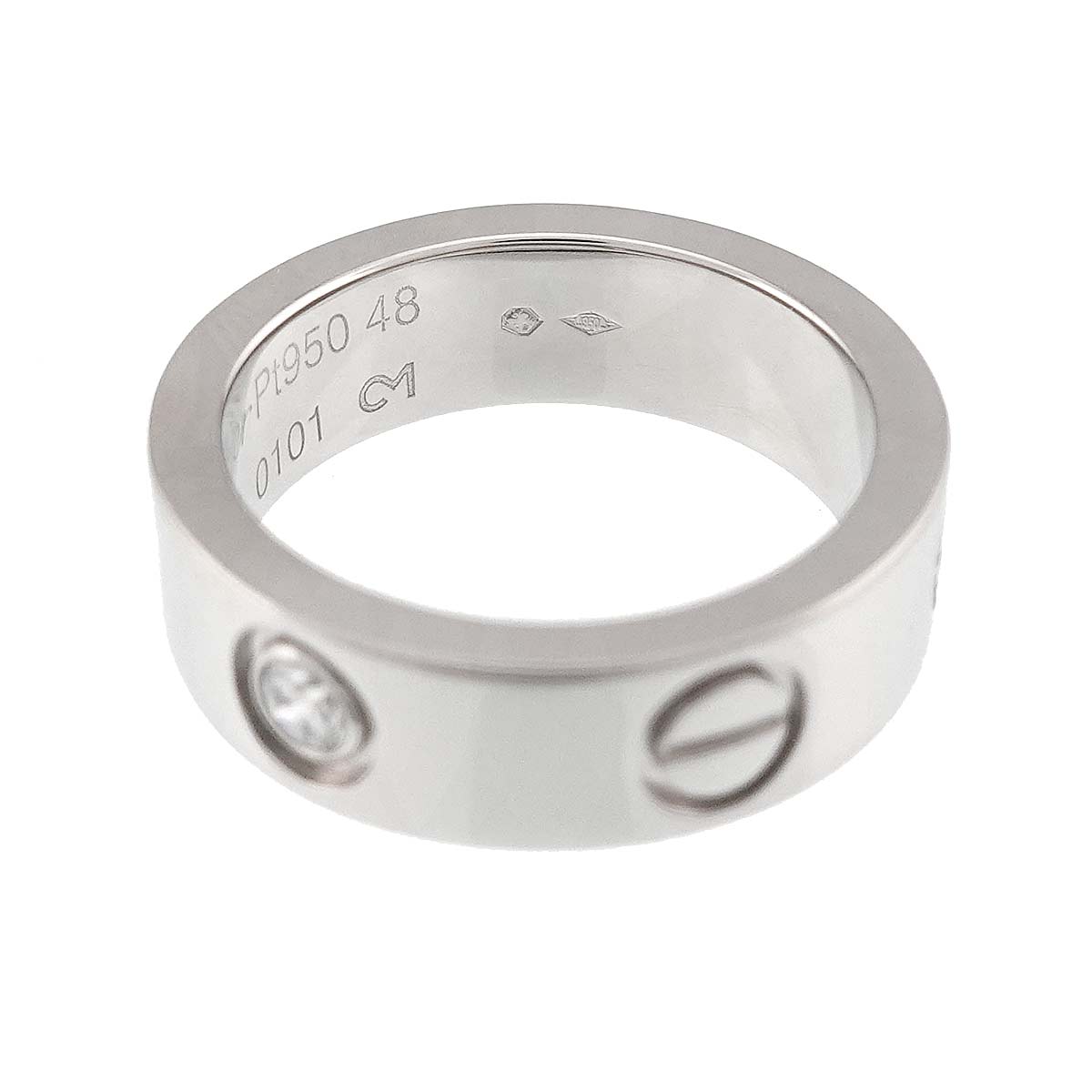 Love Ring Diamond 1P Platinum size48 4-4.5(US)
