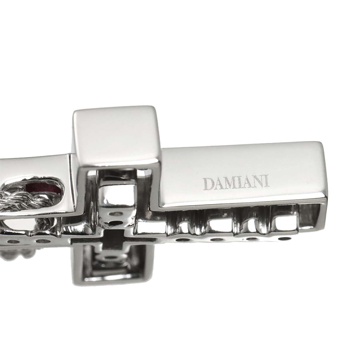 Belle Epoque Diamond Ruby Cross Necklace XS 18K WG 750