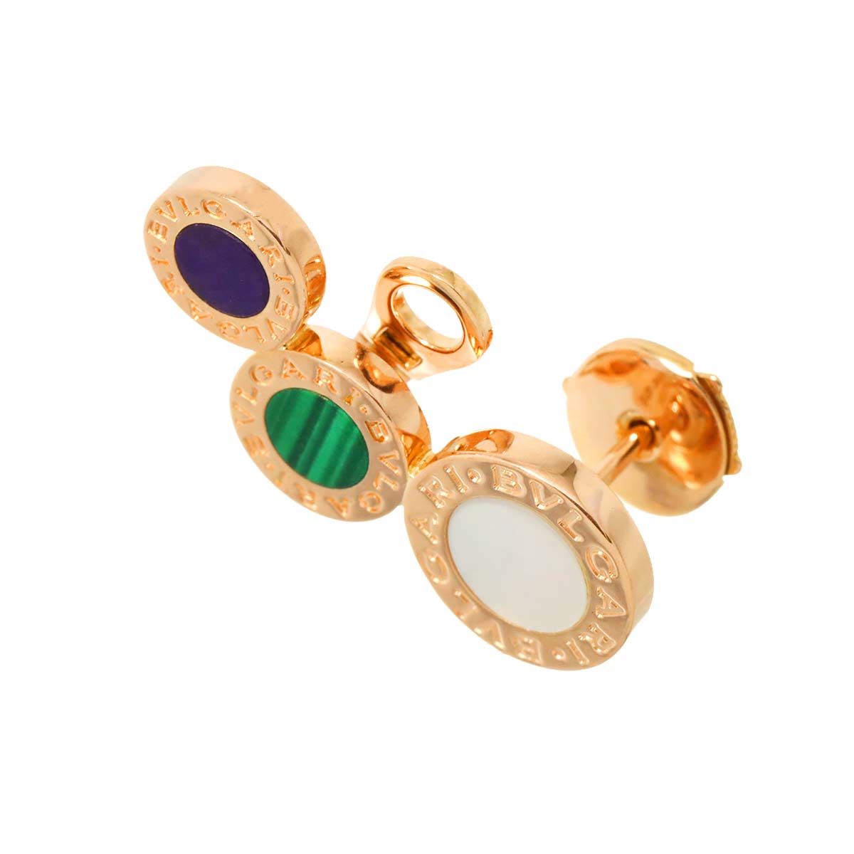 BVLGARIBVLGARI Multi Stone Earring 18K PG 750 One Piece only