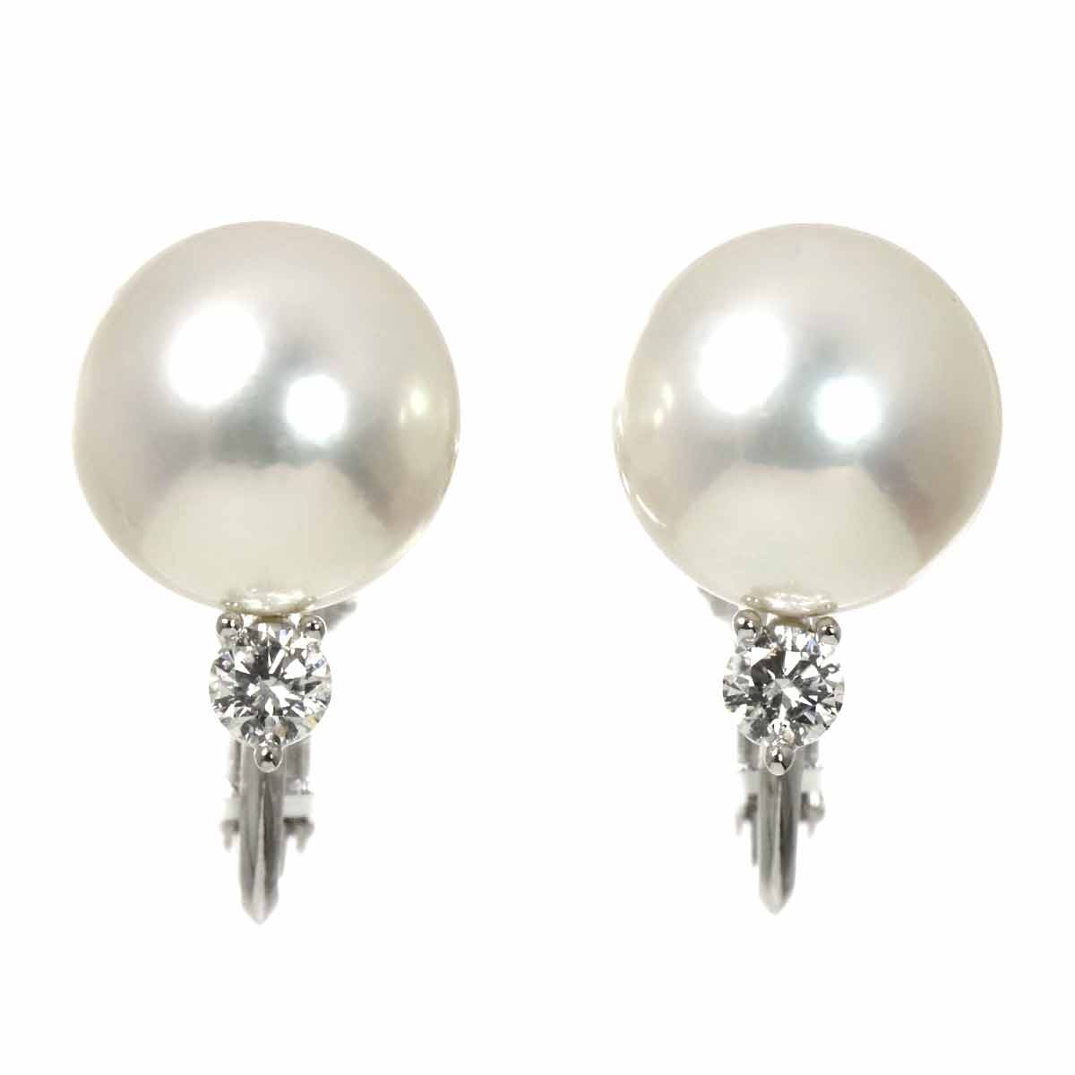 Akoya Pearl Diamond 0.07ct/0.07ct Earrings Clip on 18K WG 750