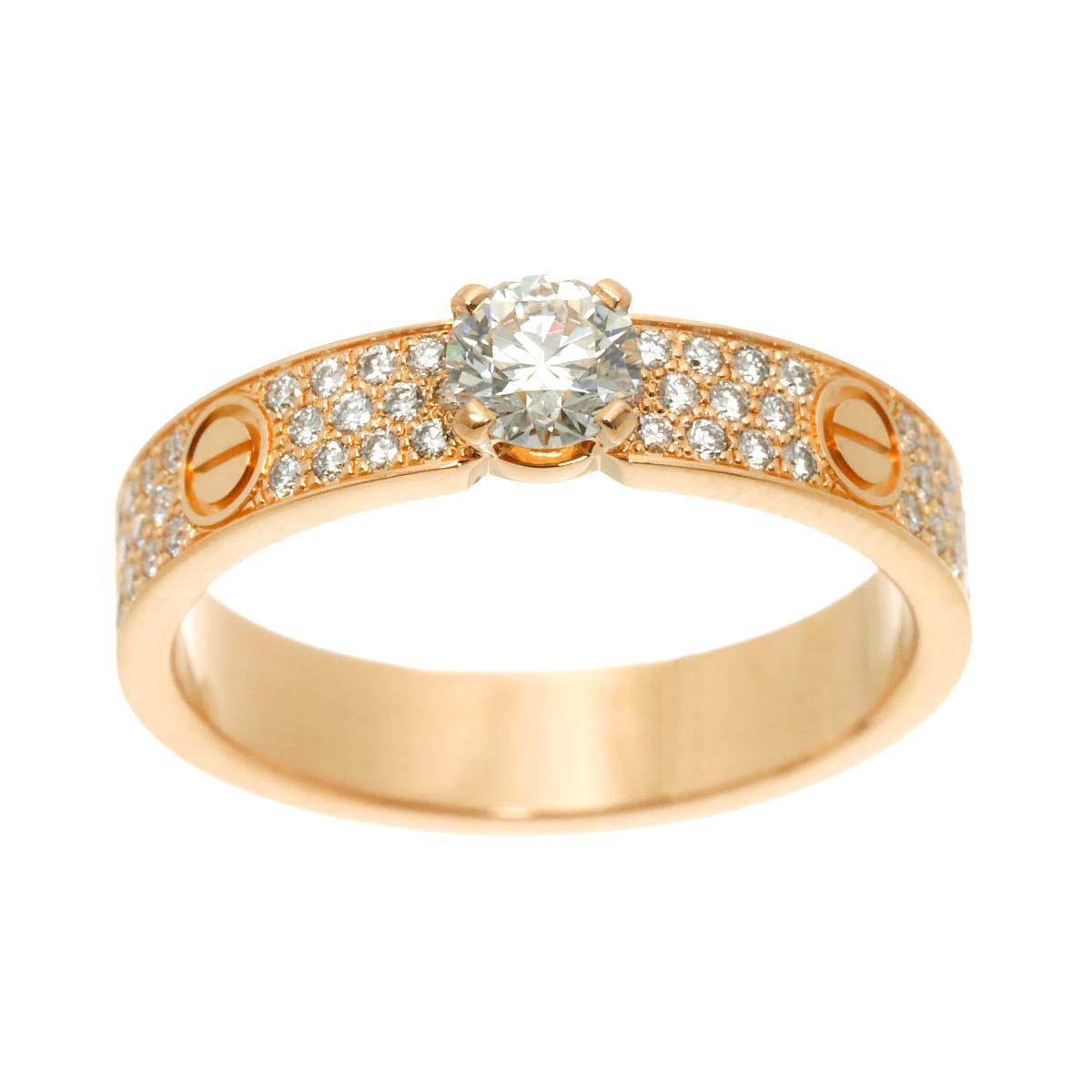 Love Diamond 0.30ct G/VVS1/3EX Ring 18K PG 750 size52 6(US)