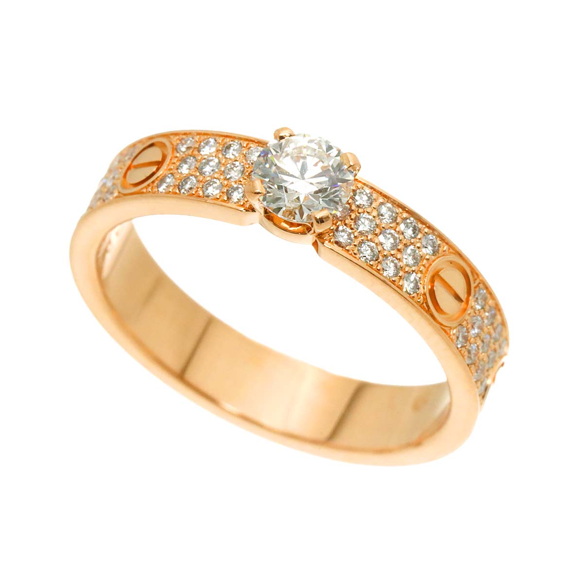 Love Diamond 0.30ct G/VVS1/3EX Ring 18K PG 750 size52 6(US)