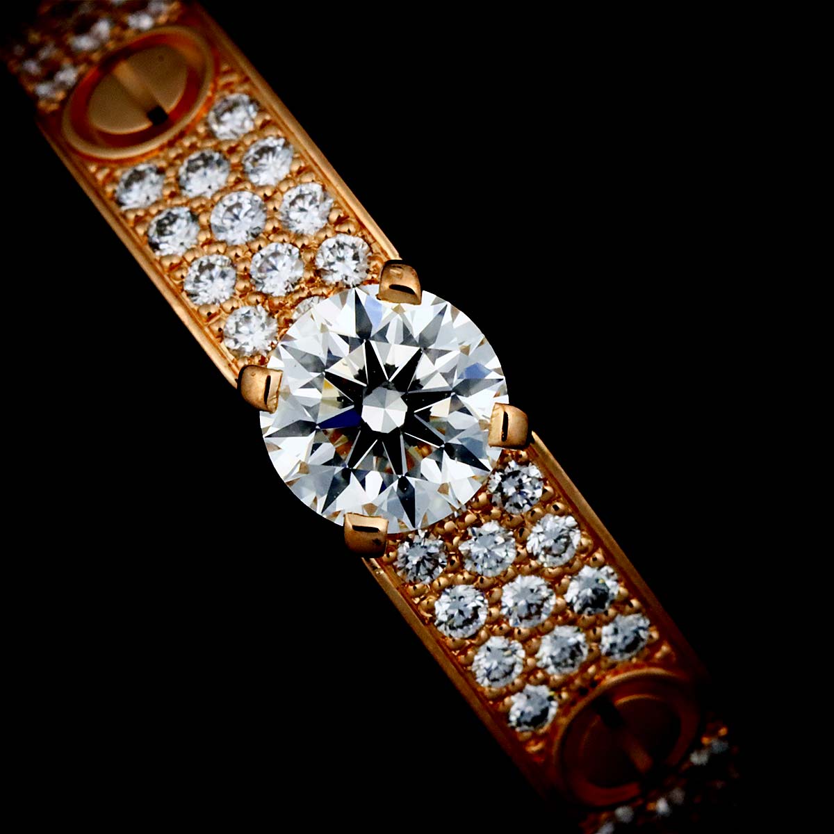 Love Diamond 0.30ct G/VVS1/3EX Ring 18K PG 750 size52 6(US)