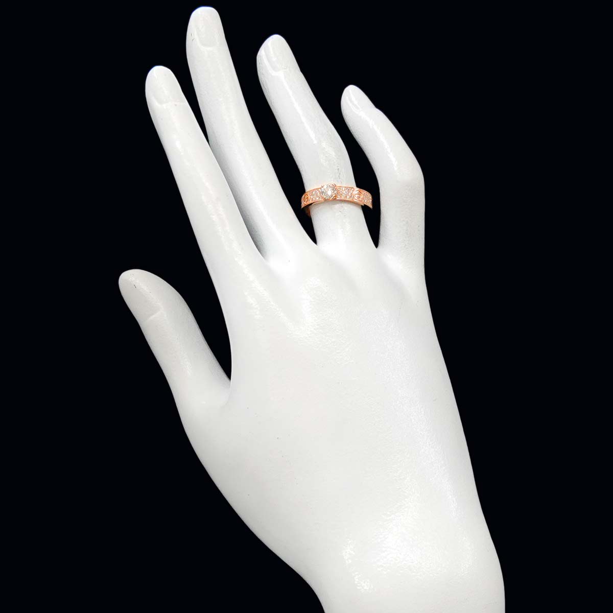 Love Diamond 0.30ct G/VVS1/3EX Ring 18K PG 750 size52 6(US)