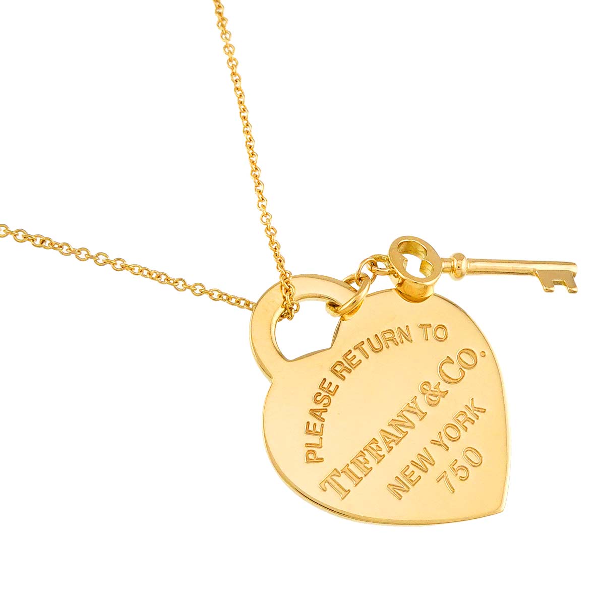 Return to Heart key Necklace 18K Yellow Gold 750