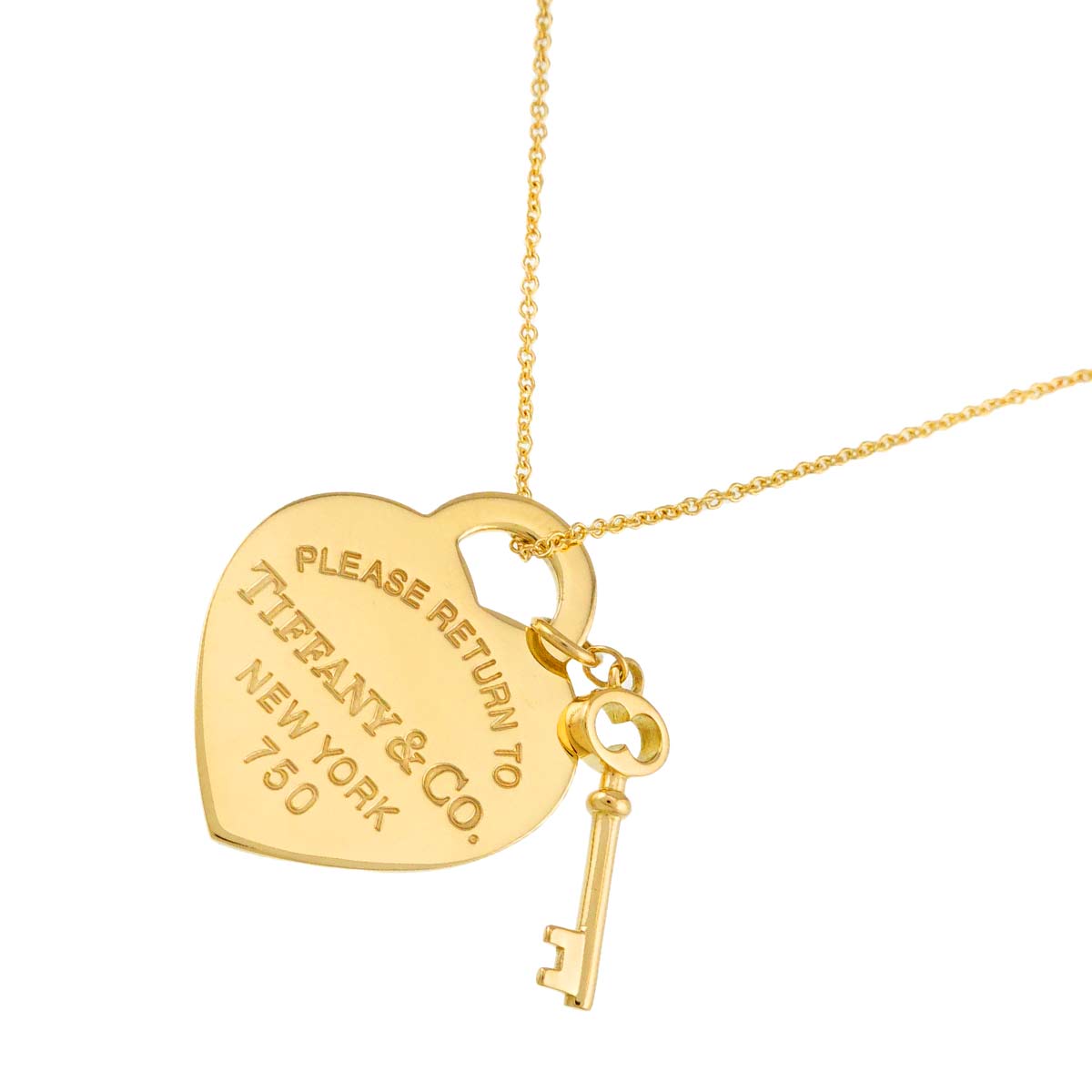 Return to Heart key Necklace 18K Yellow Gold 750