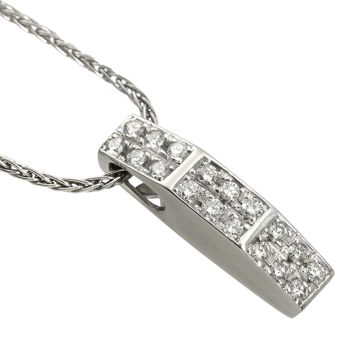 Diamond 0.35ct Ruby 0.02ct Necklace Platinum