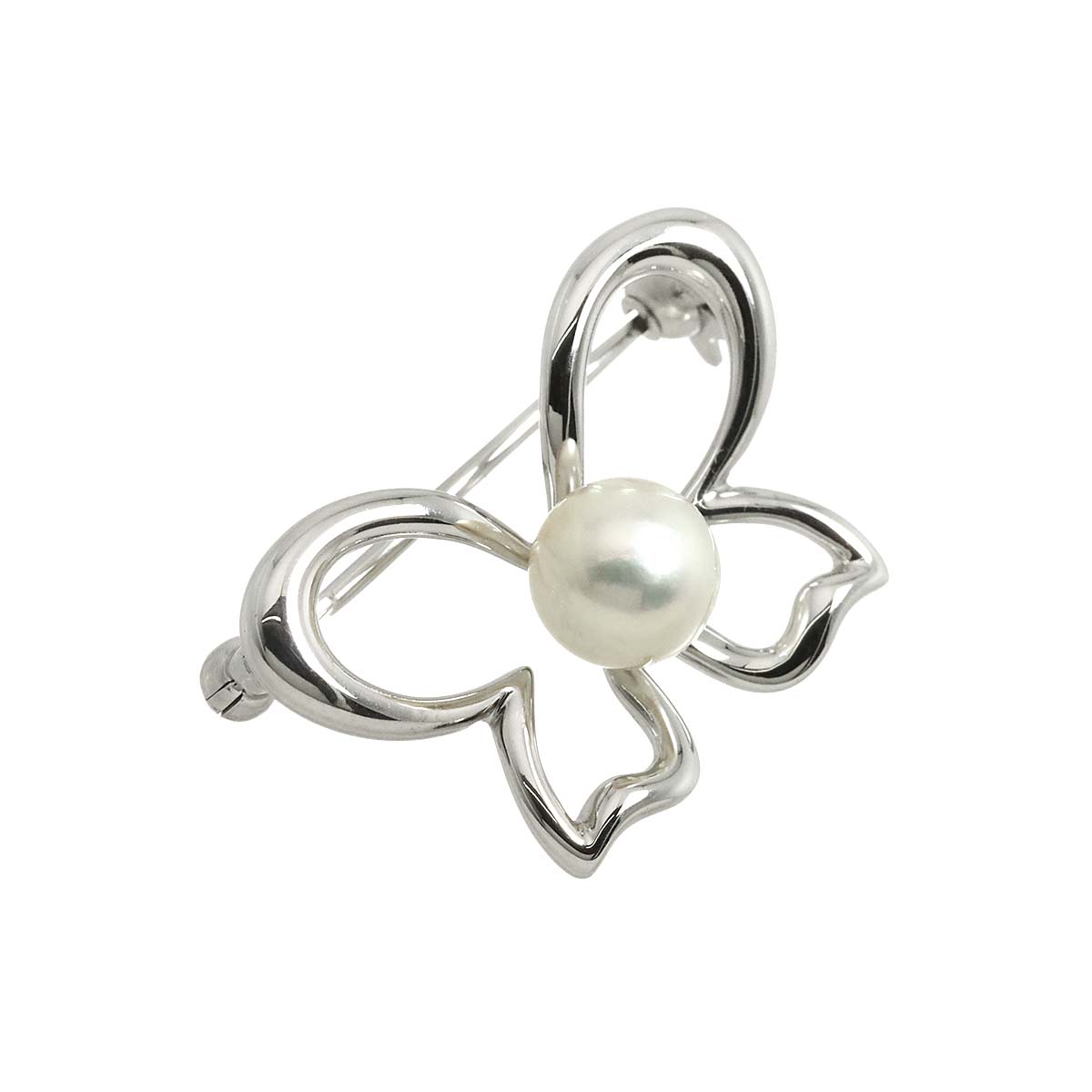 Akoya Pearl 6.5mm Brooch 18K White Gold 750