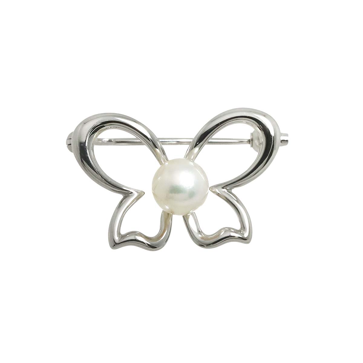 Akoya Pearl 6.5mm Brooch 18K White Gold 750