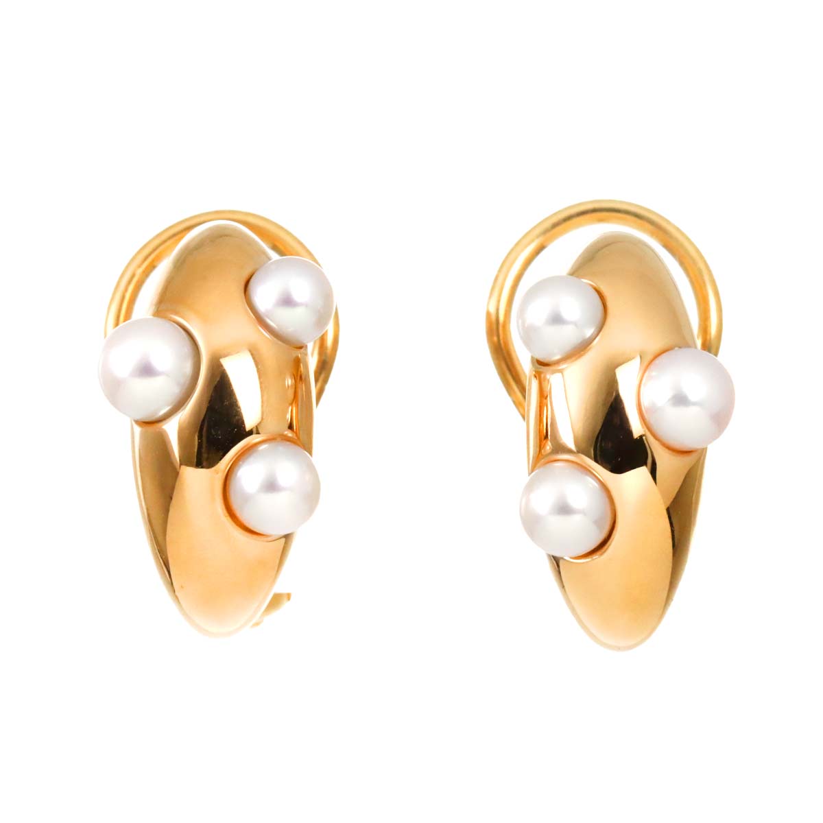 Baby Pearl 4.0-3.5mm Earrings Clip on 18K Pink Gold 750