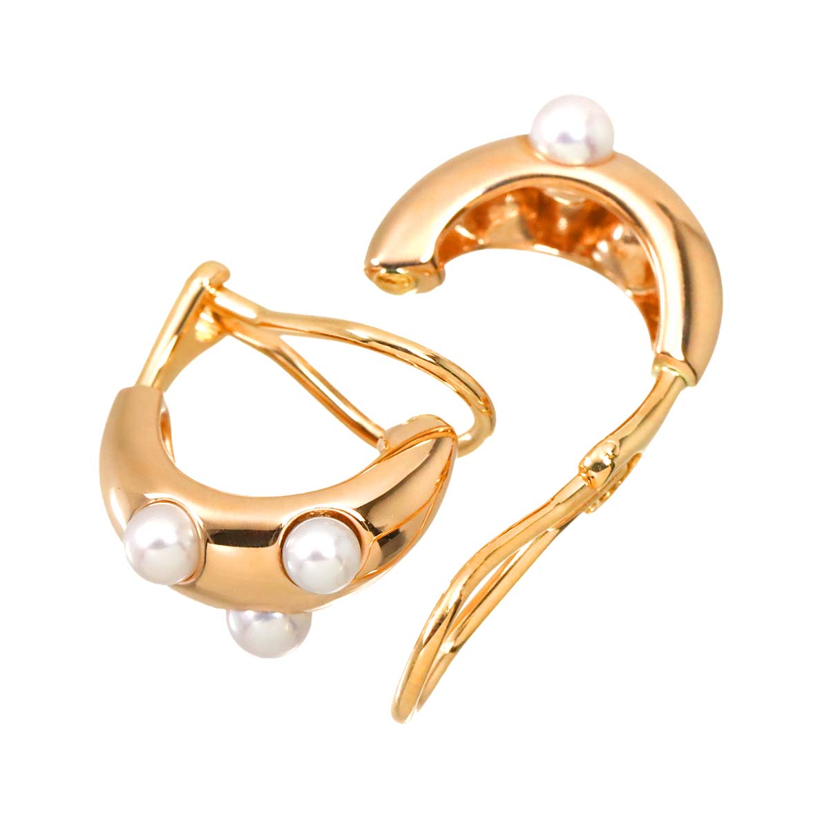 Baby Pearl 4.0-3.5mm Earrings Clip on 18K Pink Gold 750