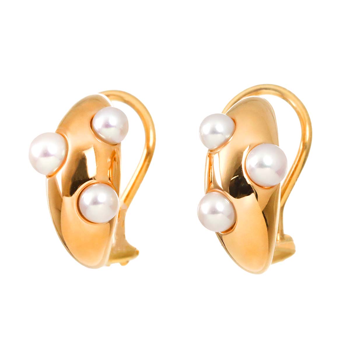 Baby Pearl 4.0-3.5mm Earrings Clip on 18K Pink Gold 750