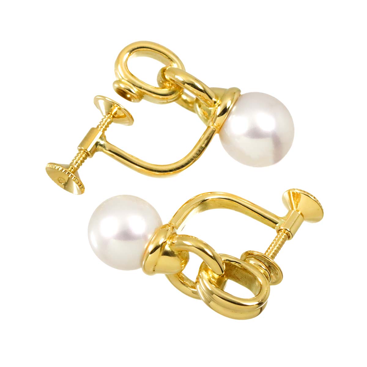 Akoya Pearl 7.8mm Earrings 18K Yellow Gold 750