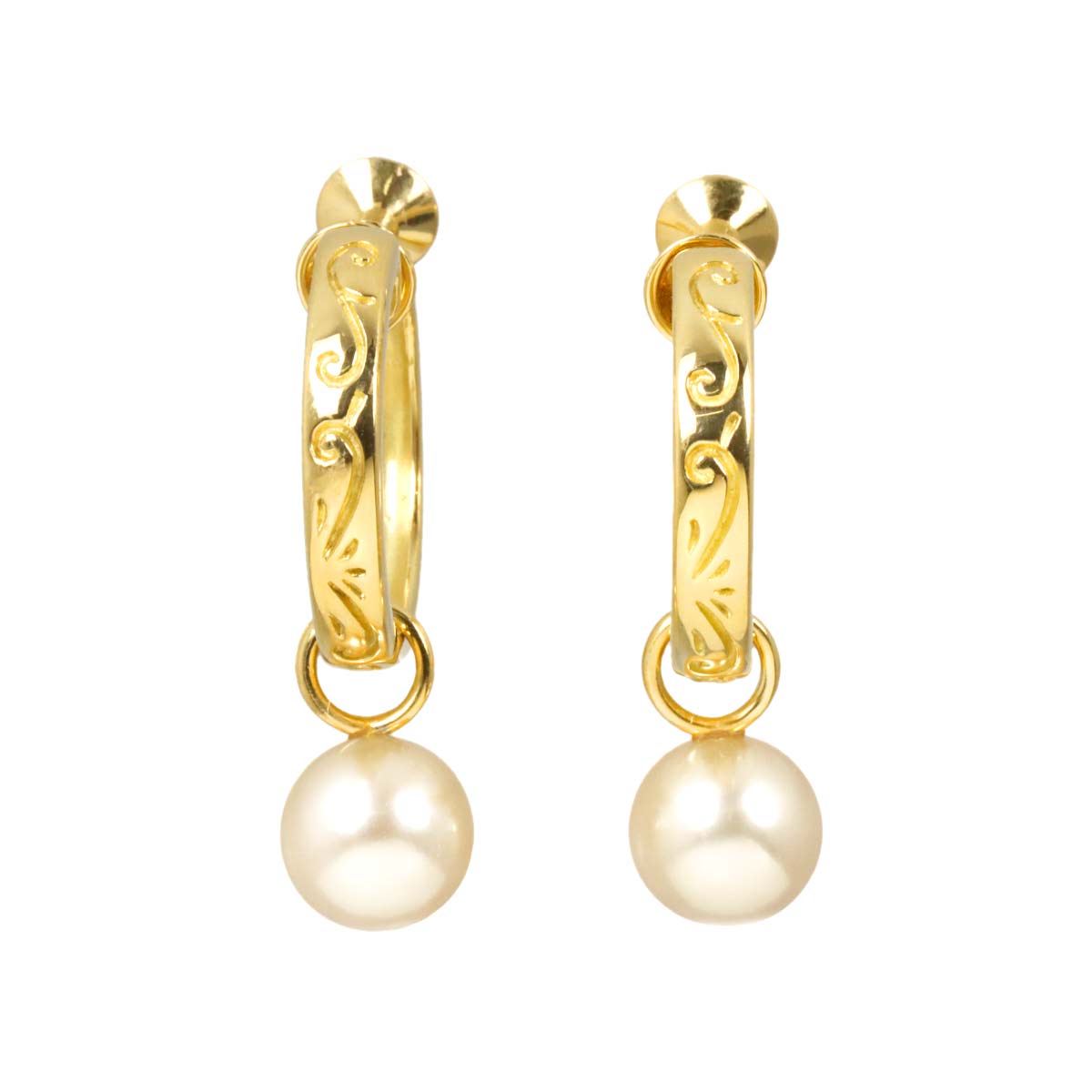 Akoya Pearl 7.8mm Earrings 18K Yellow Gold 750