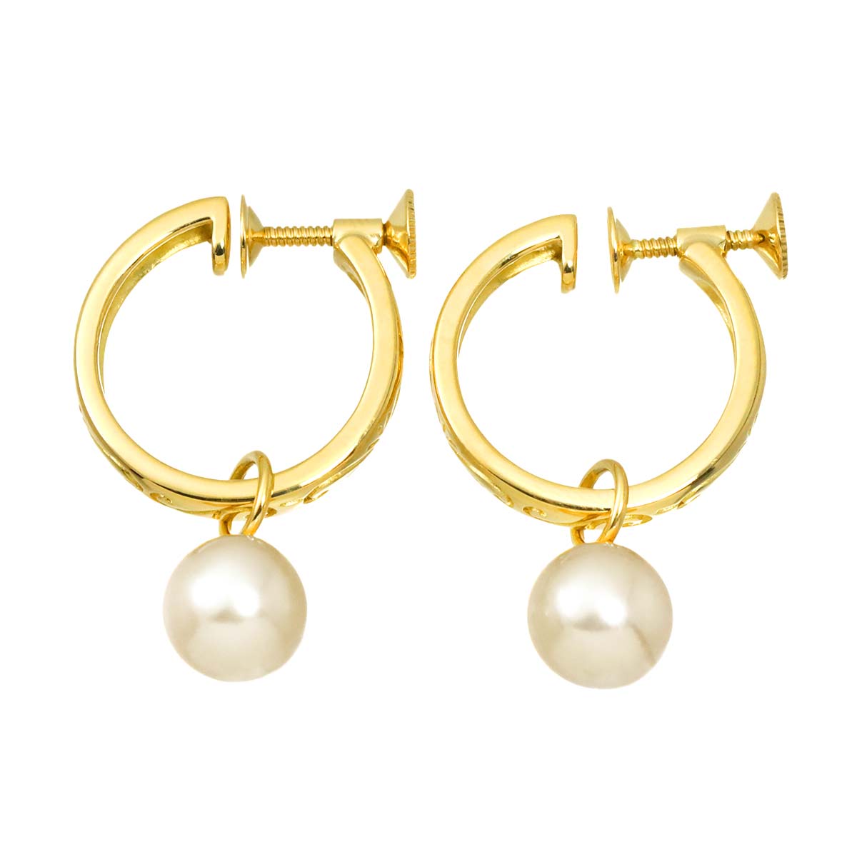 Akoya Pearl 7.8mm Earrings 18K Yellow Gold 750