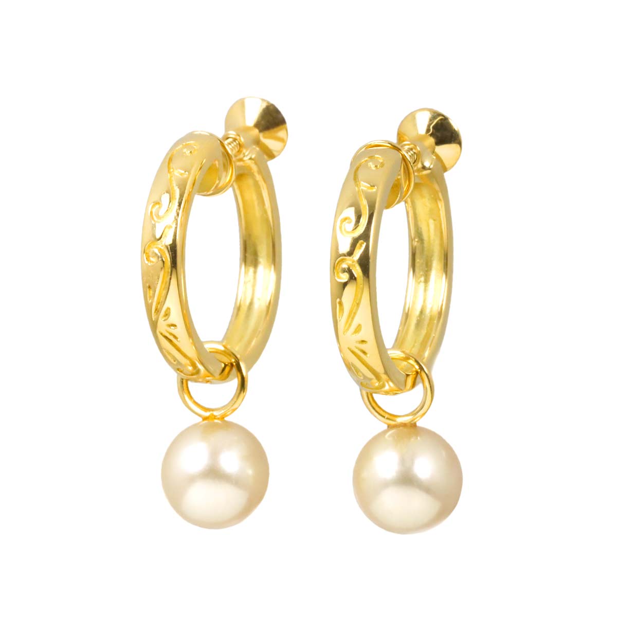 Akoya Pearl 7.8mm Earrings 18K Yellow Gold 750