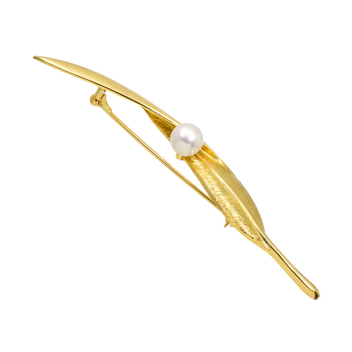 Akoya Pearl 7.1mm Brooch 18K YG 750