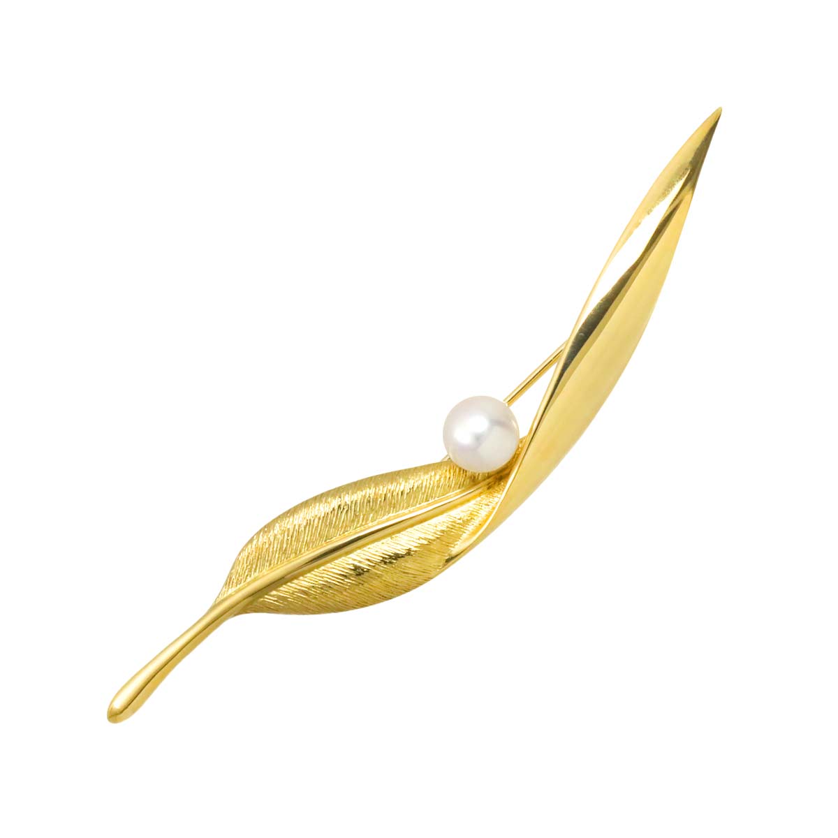 Akoya Pearl 7.1mm Brooch 18K YG 750
