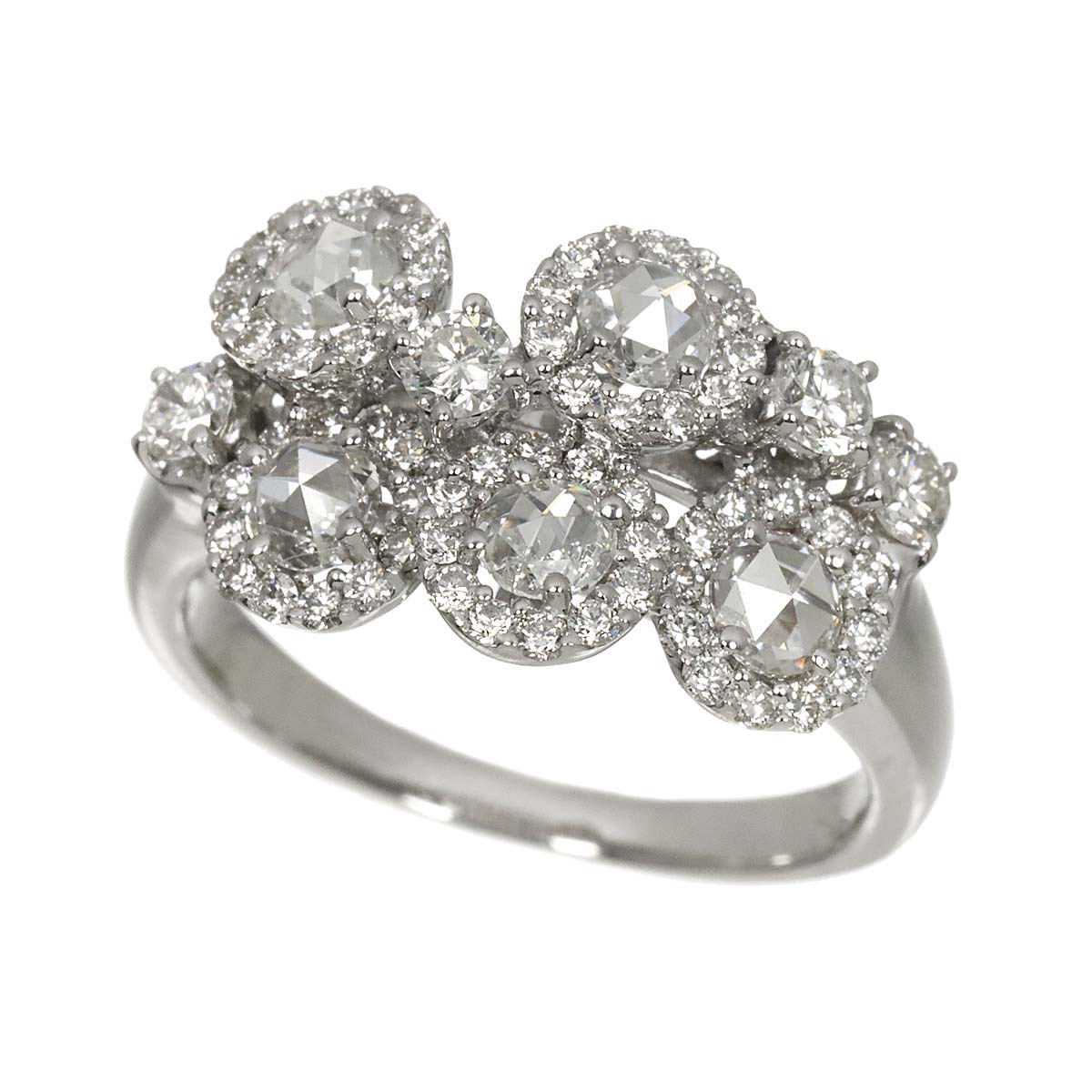 Diamond 3.00ct Ring 18K K18 WG White Gold size7.25(US)