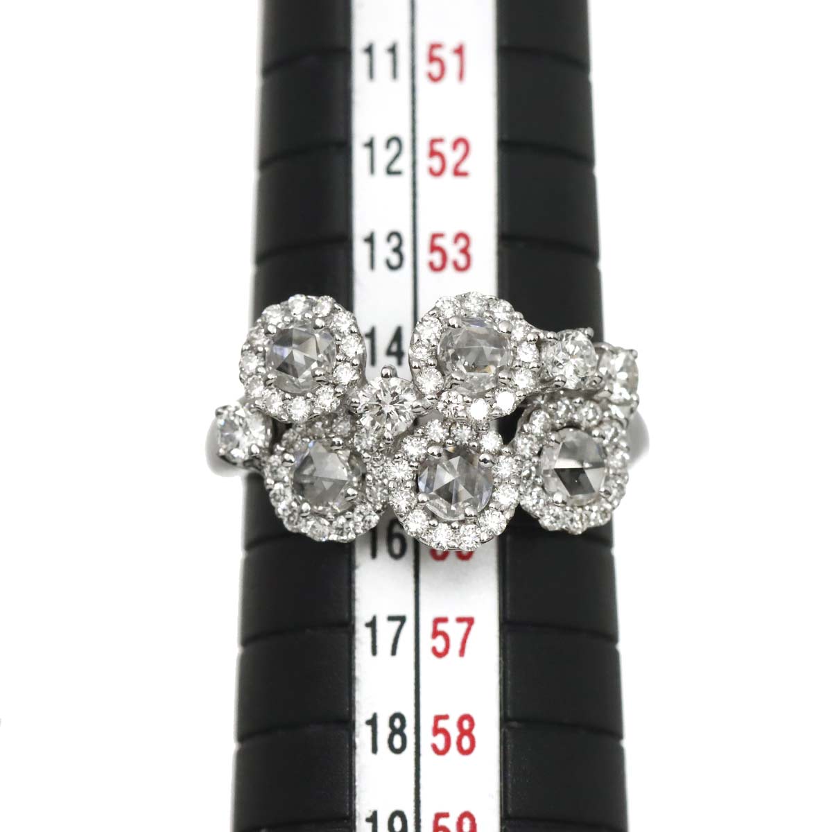 Diamond 3.00ct Ring 18K K18 WG White Gold size7.25(US)