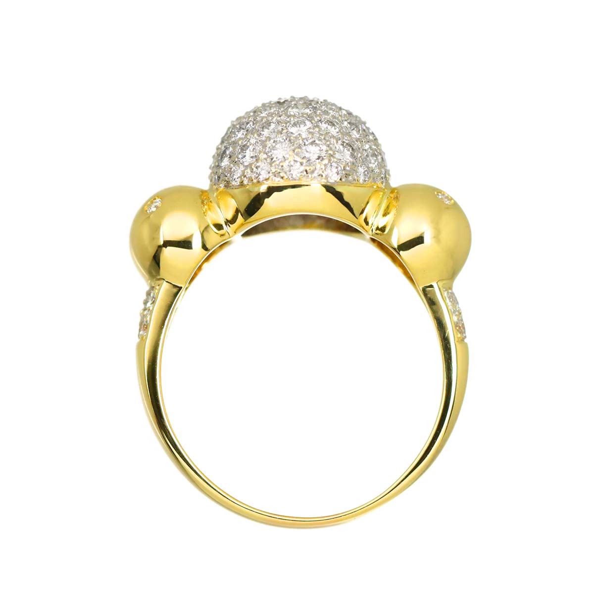 Diamond 1.28ct Ring 18K YG Yellow Gold 750 Size7.25-7.5(US)