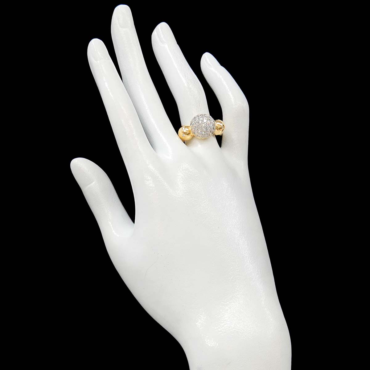 Diamond 1.28ct Ring 18K YG Yellow Gold 750 Size7.25-7.5(US)