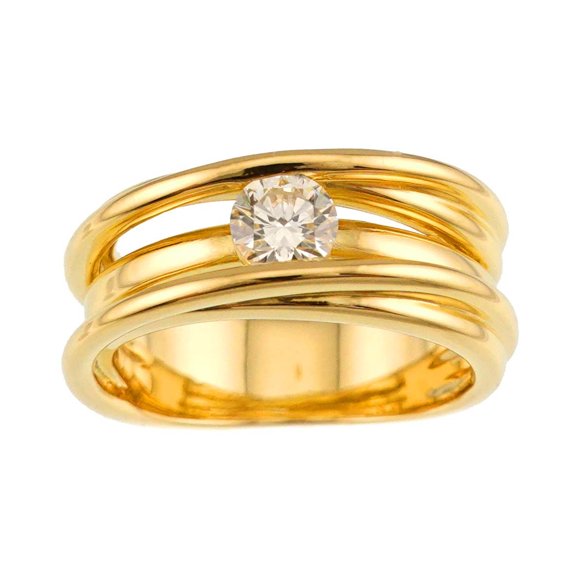 Diamond 0.38ct Ring 18K YG 750 Size4.5-4.75(US)