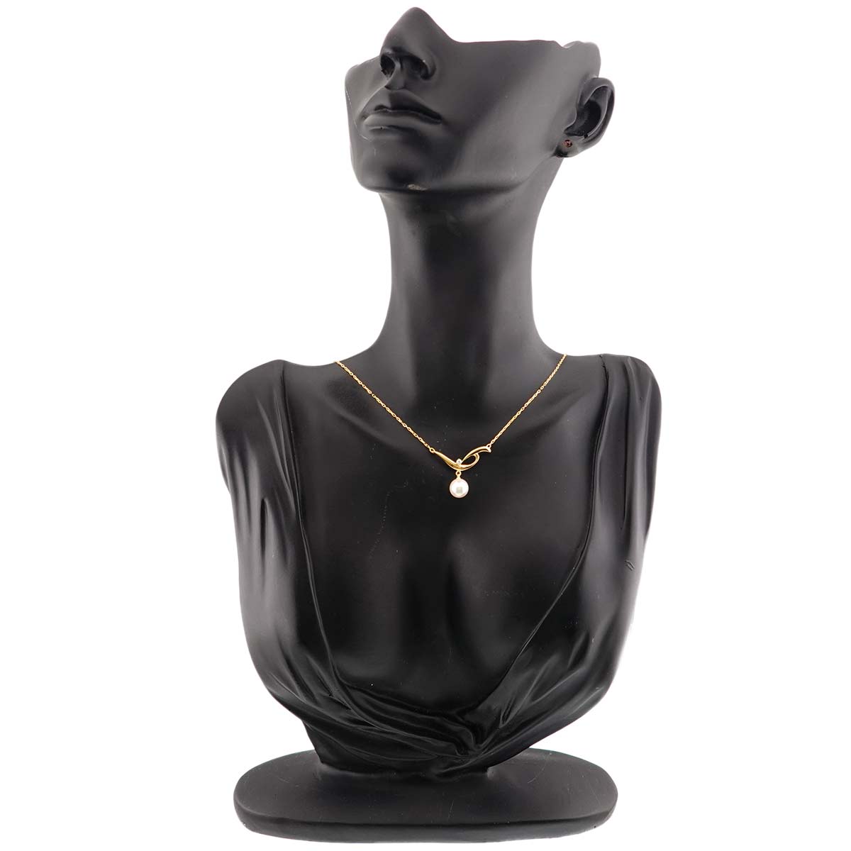 Akoya Pearl 7.3mm Diamond Necklace 18K Yellow Gold 750