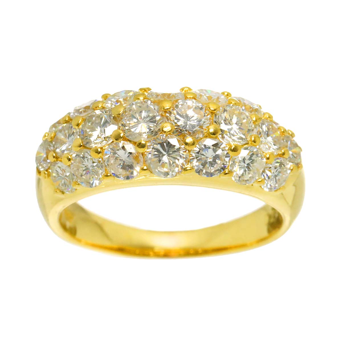 Diamond 2.415ct Ring 18K YG Yellow Gold 750 Size5.75-6(US)