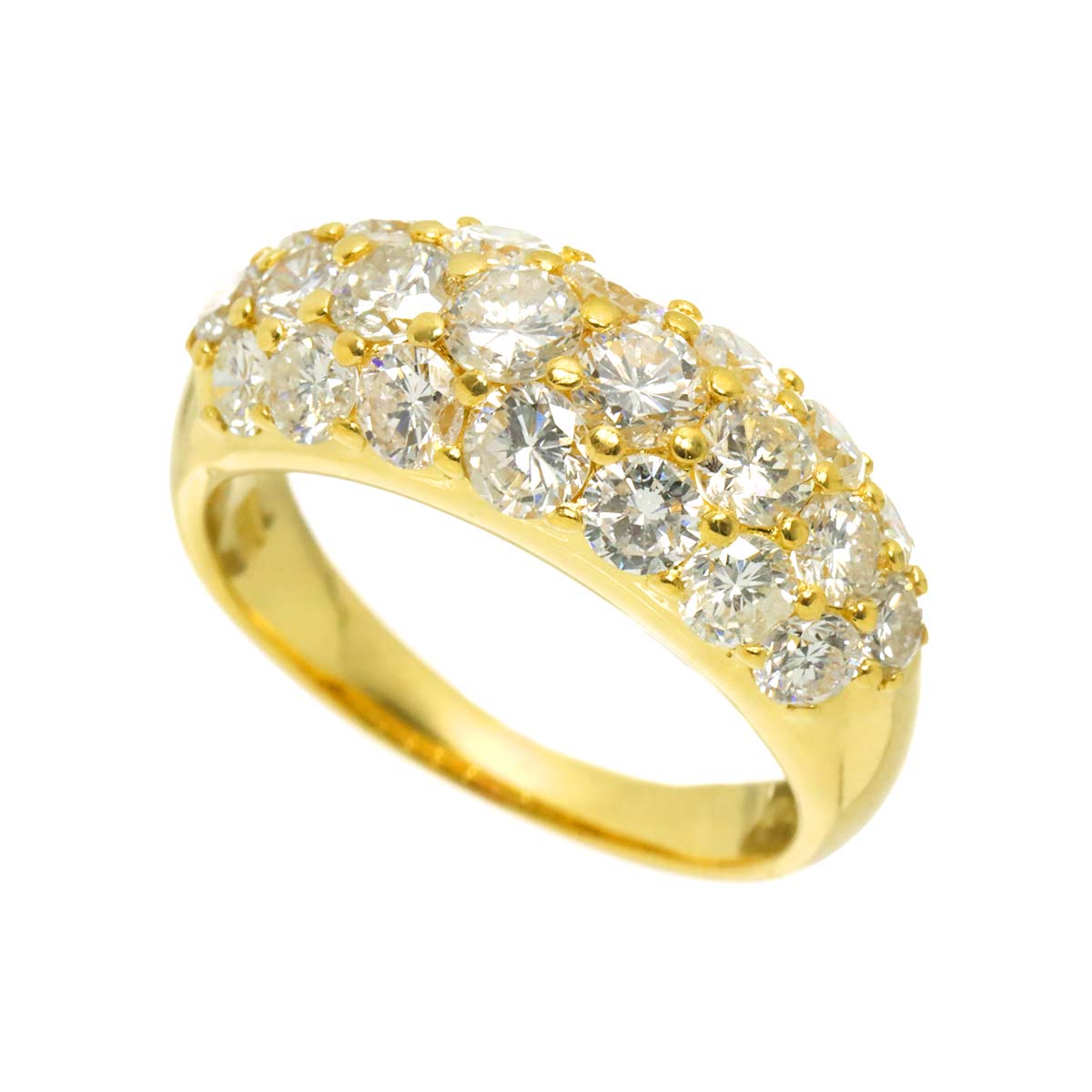 Diamond 2.415ct Ring 18K YG Yellow Gold 750 Size5.75-6(US)