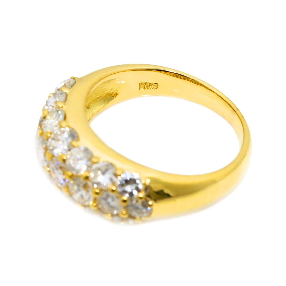 Diamond 2.415ct Ring 18K YG Yellow Gold 750 Size5.75-6(US)