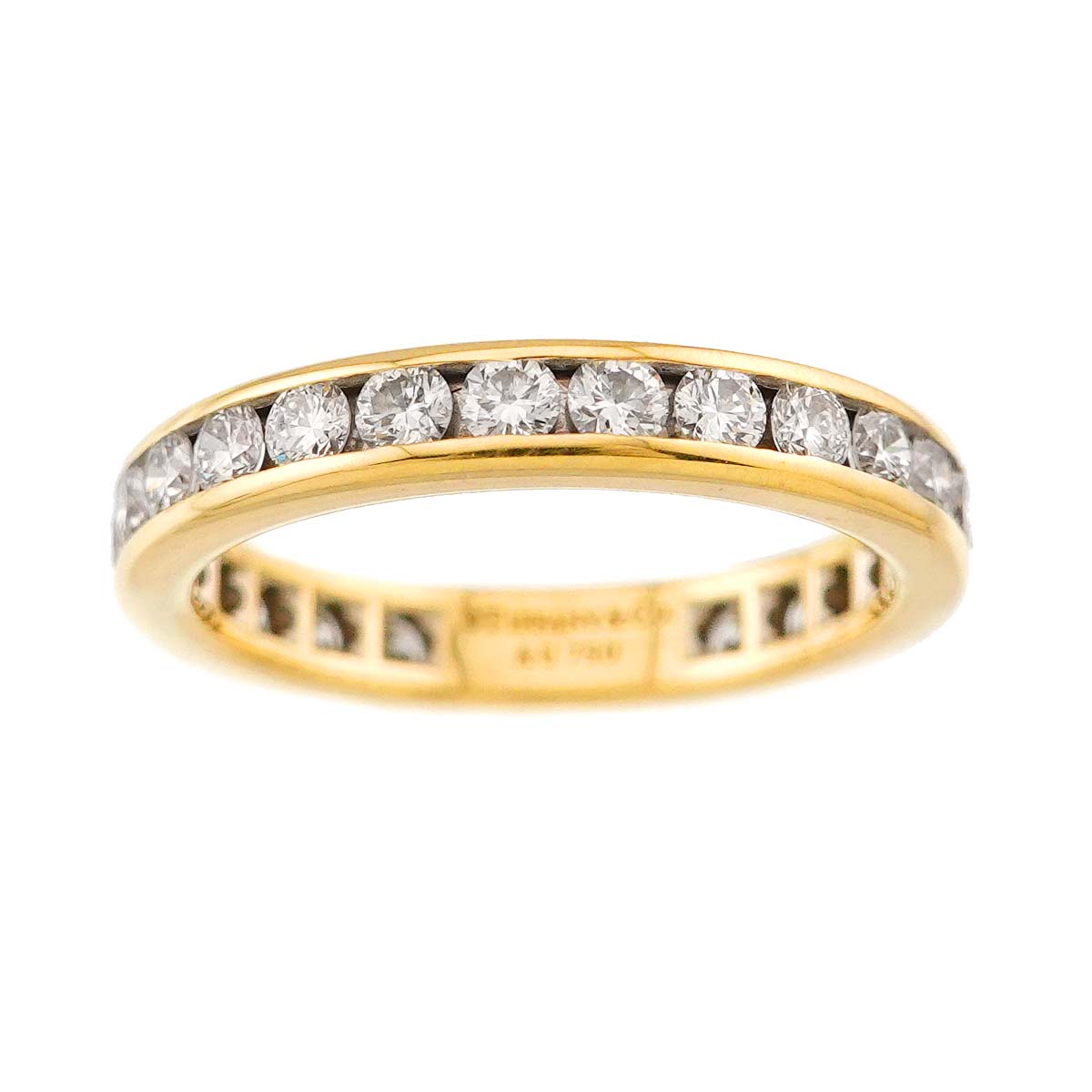 Full Diamond Ring 18K YG 750 size4.75-5(US)