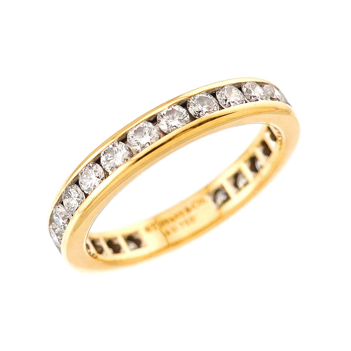 Full Diamond Ring 18K YG 750 size4.75-5(US)