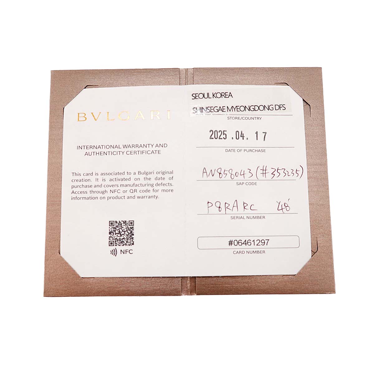 Serpenti Viper Diamond MOP Ring 18K PG 750 size48 4.5(US)