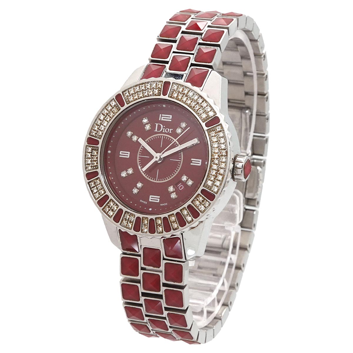 Crystal CD11311H Diamond Red Dial Ladies