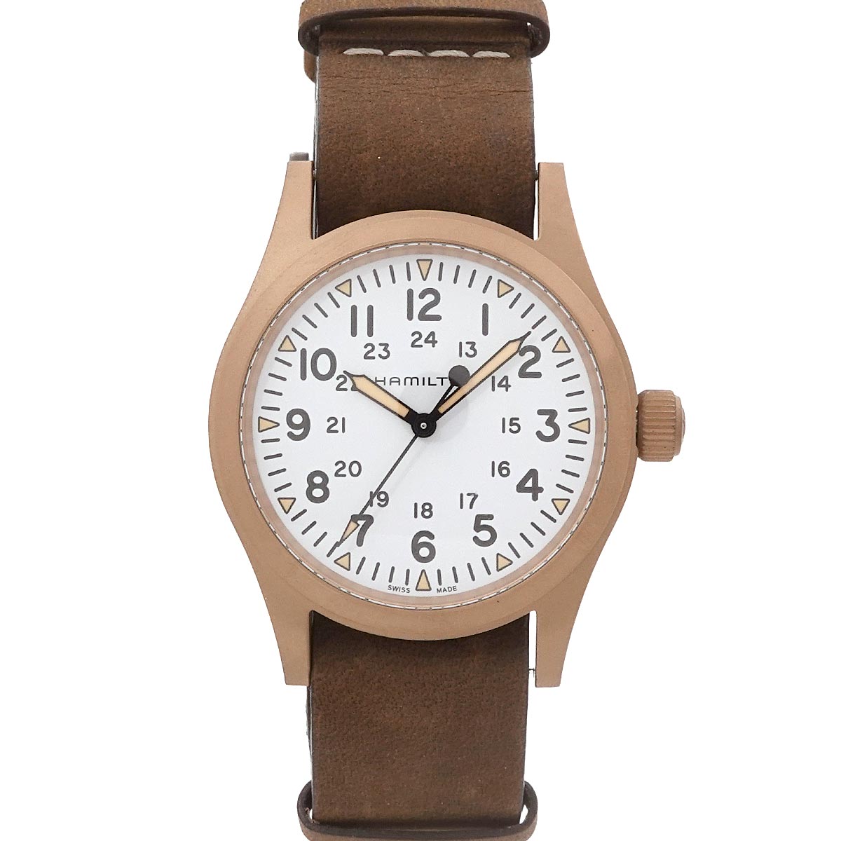 Khaki H694590 Hand Winding White Dial Mens Watch