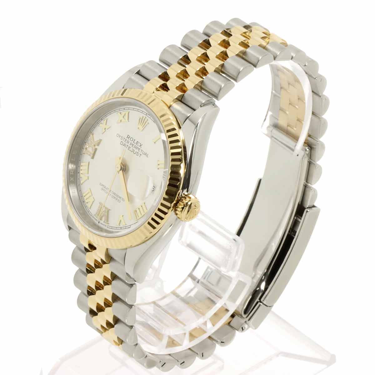 Datejust 126233 Serial Random Silver Dial Diamond K18YG Mens