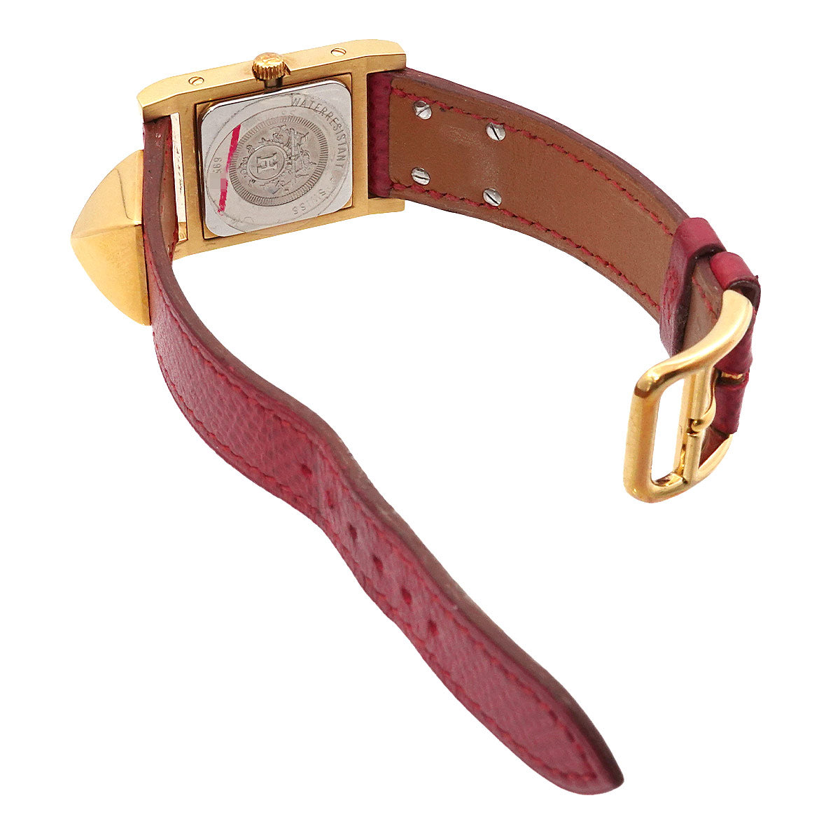 Medor Vintage pyramid Gold studs Quartz White Dial Ladies