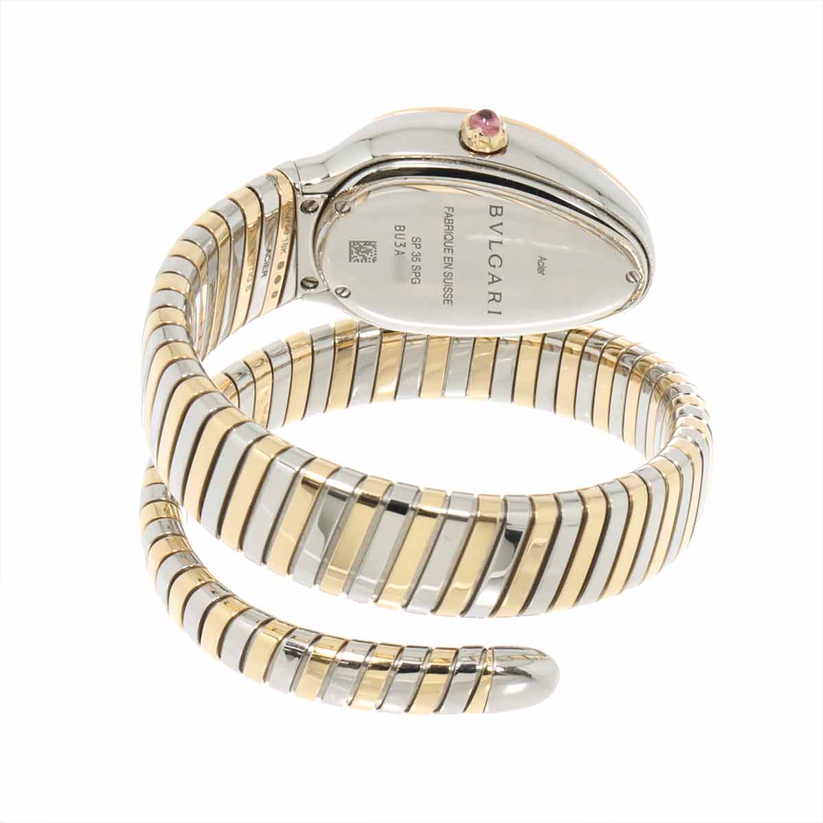 Serpenti Tubogas SP35SPG Quartz K18PG Quartz Silver Dial
