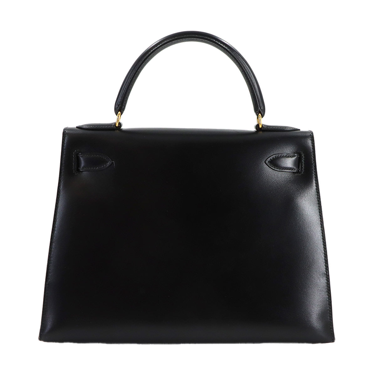Kelly 28 Box carf Black 2way Hand Shoulder Bag Purse