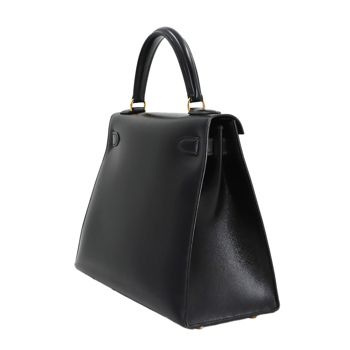 Kelly 28 Box carf Black 2way Hand Shoulder Bag Purse
