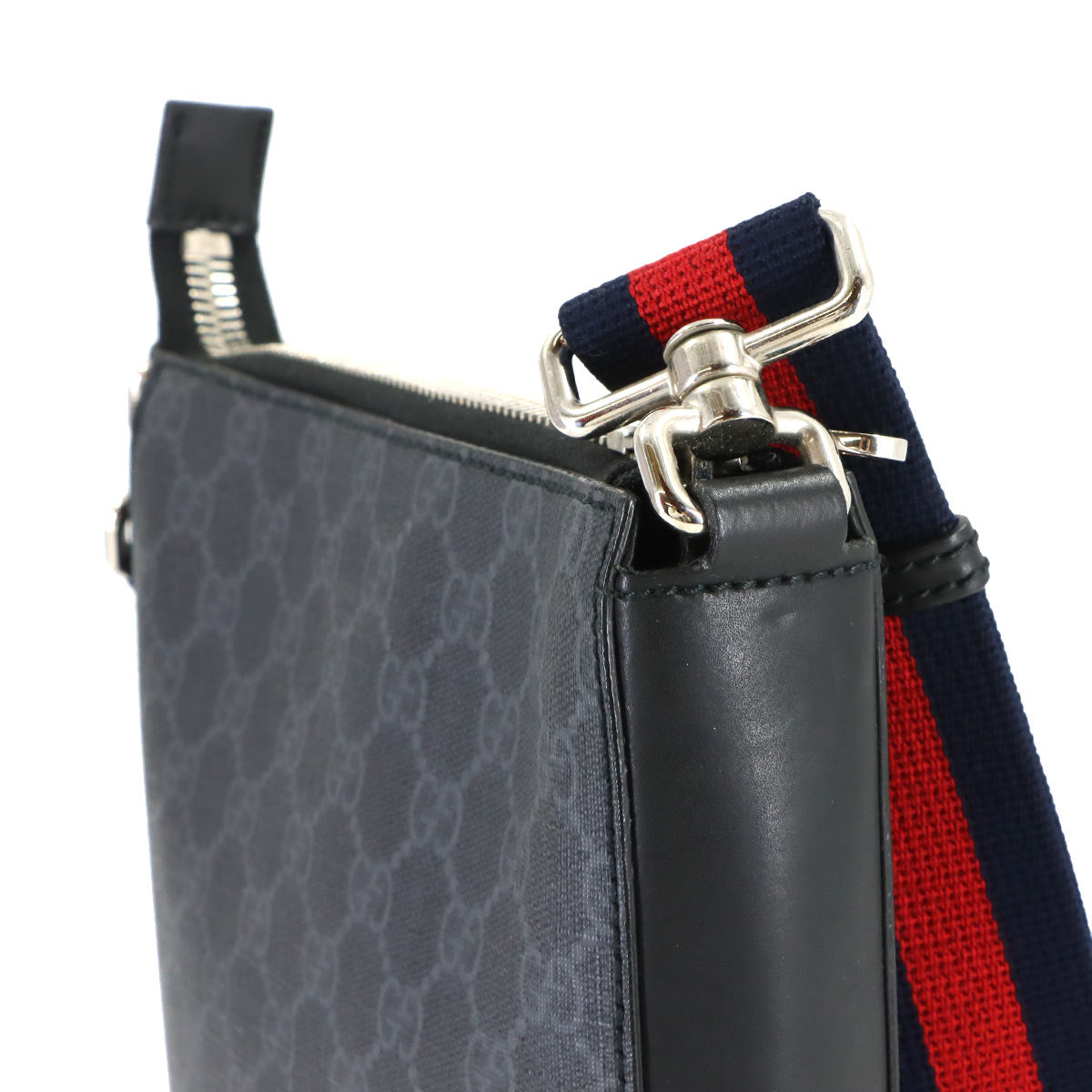 GG Supreme Small Messenger Shoulder Bag Gray Black 523599