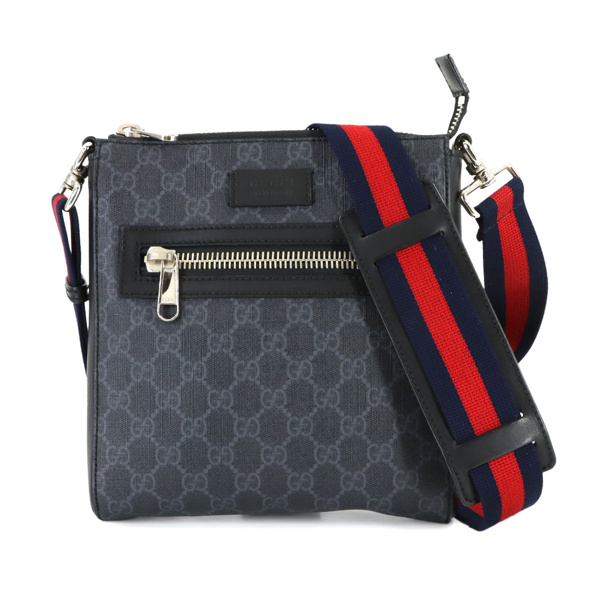 GG Supreme Small Messenger Shoulder Bag Gray Black 523599