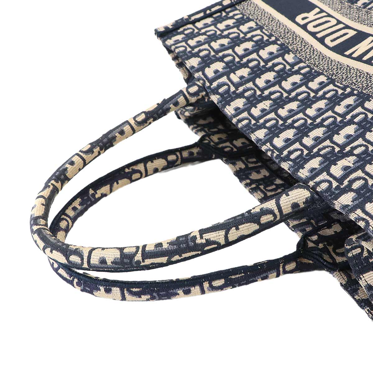 Oblique Book Tote Medium Bag Canvas Navy M1296ZRIW