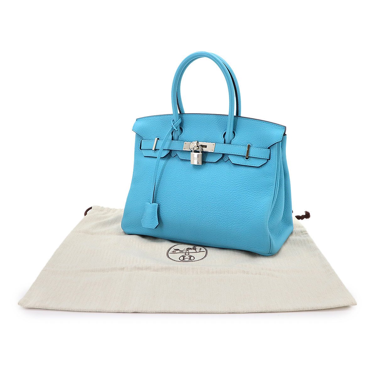 Birkin 30 Togo leather Bleu du nord Hand Bag Purse